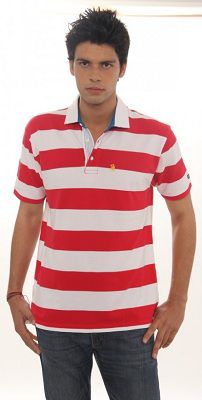 Arrow SS Collar Polo Mens T-shirt White and Red Stripes for 350 Rs (Market Price 1200 Rs)