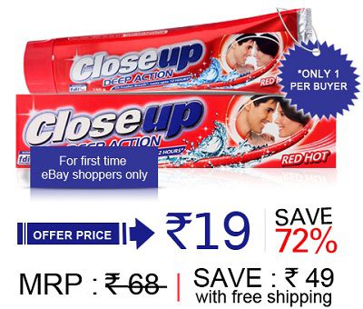 Close Up Deep Action RED HOT (150 gm) for 19 Rs (MRP 68 Rs)