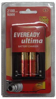 Eveready 2 pcs of AA 2100 series NIMH Batteries With Intelligent Charger for 415 Rs (Market Price 650 Rs)