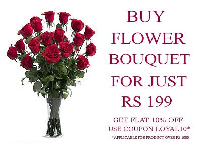 Flower Bouquets for 199 Rs (MRP 400 Rs)