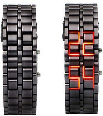 LED Bracelet Watch Silver Black for 299 Rs (MRP 650 Rs)