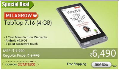 Milagrow TabTop 7.16 for 6490 Rs (Market Price 9990 Rs)