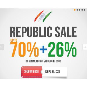 Republic Sale: Flat 26% Discount on Already Discounted Products
