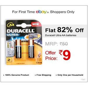 Dura cell AA for 9 Rs (Market Price 50 Rs)