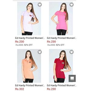 Ed Hardy T-Shirts starting from Rs 230 (Upto 92% Discount)