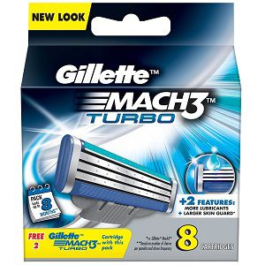 Gillette Mach3 Turbo Blades - 8 Cartridges (Free Pack of 2) for Rs 310 (Market Price 975)