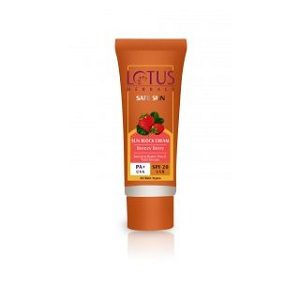 LOTUS HERBALS Sun Block Cream Breezy Berry PA+ UVA/SPF 20 UVB 20 g (pack of 2) for Rs 69 (Market Price Rs 300)