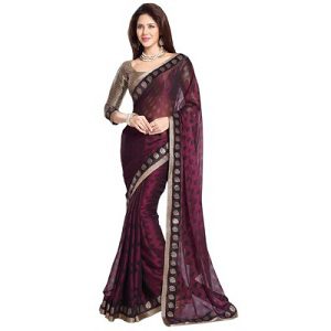 Preet Creations Polka Print, Self Design Fashion Georgette Sari for Rs 1500 (Market Price Rs 3646)