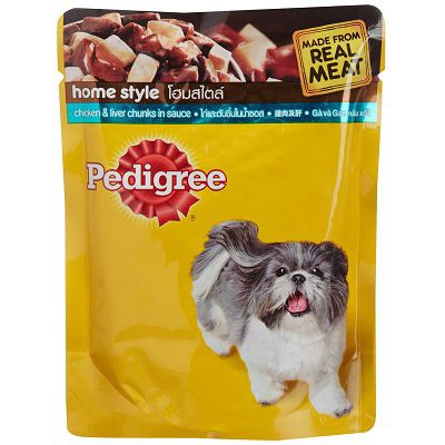 Pedigree Chicken and Liver Chunks Pouch 80g Pack of 5 for Rs 70 (Market Price Rs 150)