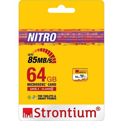 Strontium Nitro 64GB 85MBs UHS-1 Class 10 Memory card for Rs 1199 (Market Price Rs 2229)